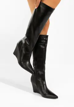 Cizme cu platforma Daryana negre imagine