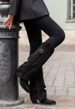 Cizme cu toc gros Liorena negre imagine