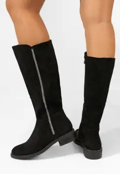 Cizme cu toc mic Chasity negre imagine