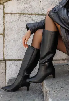 Cizme dama elegante cu toc Clorina negre imagine