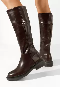 Cizme dama fara toc Ameila camel imagine