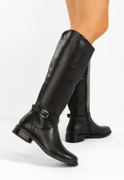 Cizme dama fara toc Lisandria negre imagine
