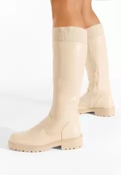 Cizme dama fara toc Naya bej imagine