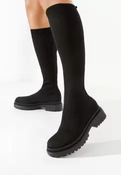 Cizme dama fara toc Olvera negre imagine