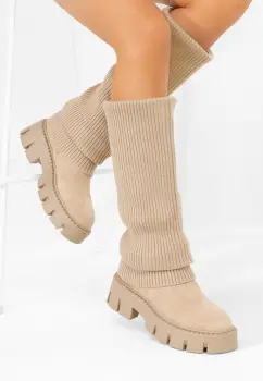 Cizme dama Michelina bej imagine