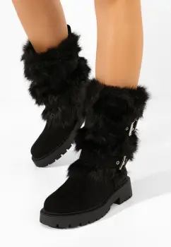 Cizme imblanite dama Nelisia negre imagine