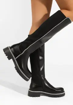 Cizme lungi dama Jerrie negre imagine