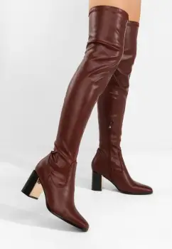 Cizme lungi peste genunchi Jeanne grena imagine