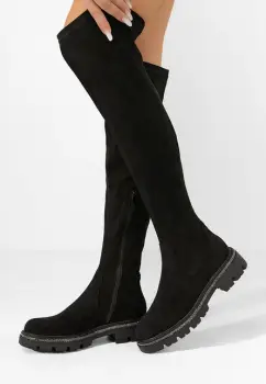 Cizme lungi peste genunchi Keisha negre imagine