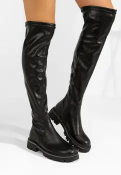 Cizme lungi peste genunchi Niko negre imagine