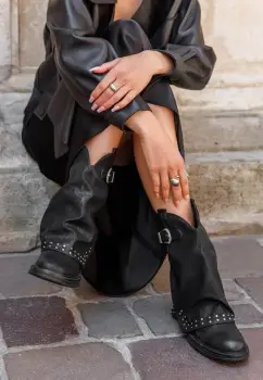 Cizme scurte dama Arvion negre imagine