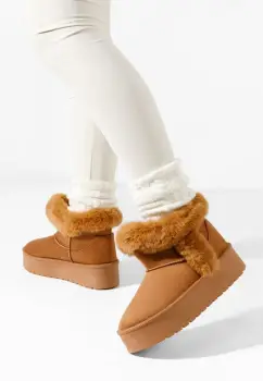 Cizme tip ugg Calla camel imagine