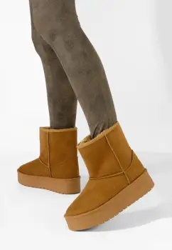 Cizme tip ugg Chrisia V2 camel imagine