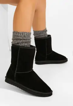 Cizme tip ugg Crisea negre imagine