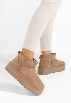 Cizme tip ugg cu platforma Savieda V4 kaki imagine