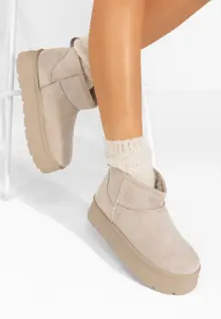 Cizme tip ugg cu platforma Savieda V7 kaki imagine