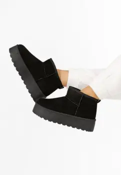 Cizme tip ugg Lavona negre imagine