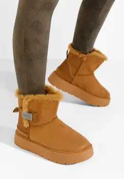Cizme tip ugg Natosha camel imagine