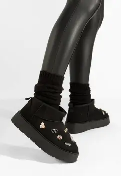 Cizme tip ugg Sanara negre imagine