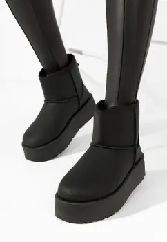 Cizme tip ugg Thresa negre imagine