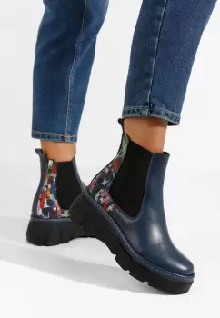 Ghete chelsea dama Avelyn V6 navy imagine