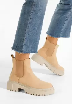 Ghete chelsea dama Encinas portocalii imagine