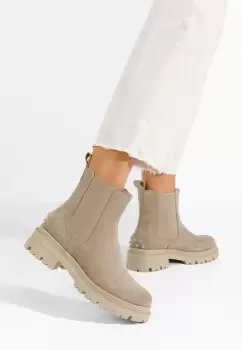 Ghete chelsea dama Sallia kaki imagine