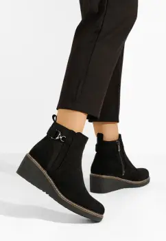 Ghete cu platforma Aderva negre imagine