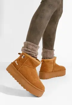 Ghete cu platforma Carmelita camel imagine