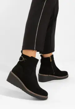 Ghete cu platforma Celmira negre imagine