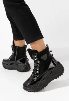 Ghete cu platforma Galonia negre imagine