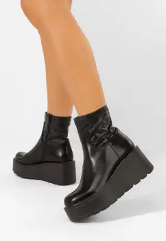 Ghete cu platforma Kisala negre imagine