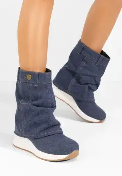 Ghete cu platforma Leanne denim imagine