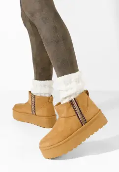 Ghete cu platforma Liley camel imagine