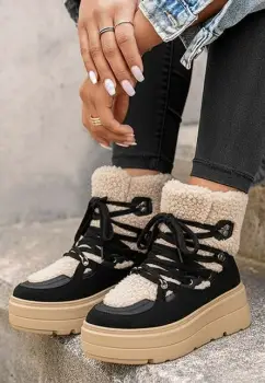 Ghete cu platforma Norelia negre imagine