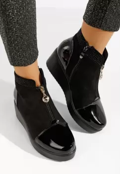 Ghete cu platforma Resora negre imagine