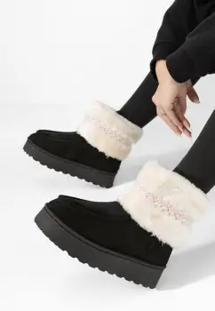 Ghete cu platforma Rosalyn negre imagine