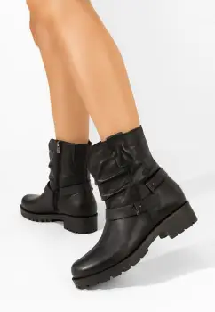 Ghete dama piele Elinore negre imagine