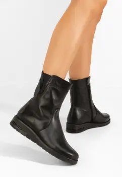 Ghete dama piele Georgianna negre imagine