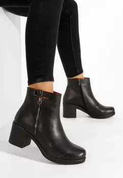 Ghete dama piele Mala negre imagine