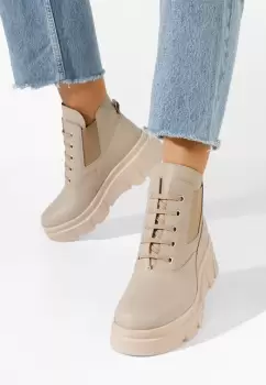 Ghete dama piele Melba bej imagine