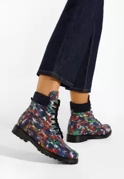 Ghete dama piele multicolore Pantonia imagine