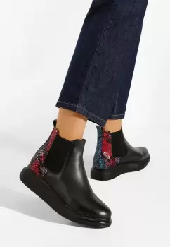 Ghete dama piele negre Oleira imagine