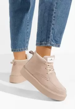 Ghete dama piele Nelida bej imagine