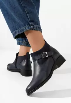 Ghete dama piele Sarva navy imagine