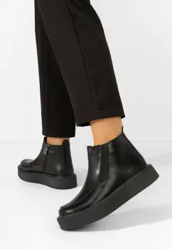 Ghete dama piele Shannan negre imagine