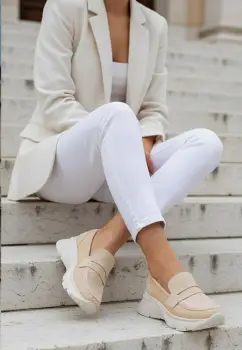 Mocasini cu platforma Almata bej imagine