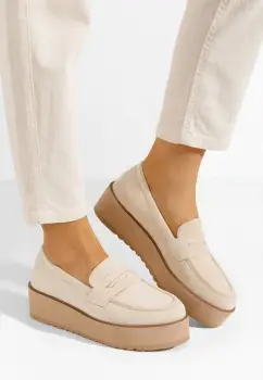 Mocasini cu platforma Leondra V4 bej imagine