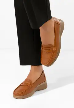 Mocasini cu platforma Ozina camel imagine