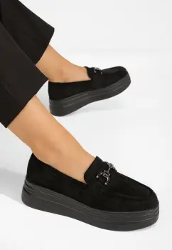 Mocasini cu platforma Paria negri imagine